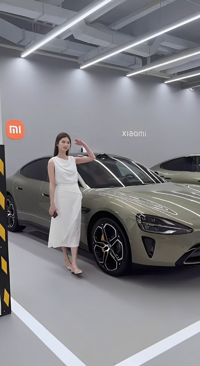 车主质量都这么高的吗？仙女也就长这样吧九游会j9入口登录新版小米SU7的美女(图8)