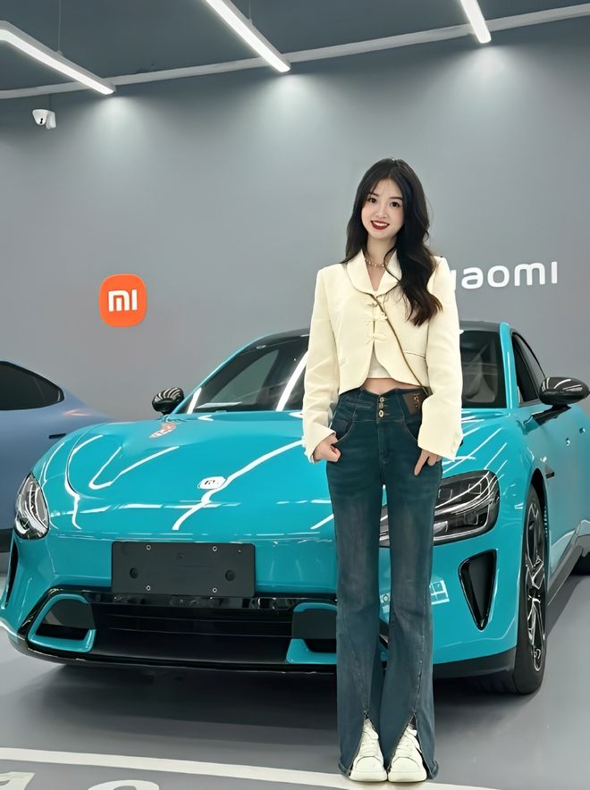 车主质量都这么高的吗？仙女也就长这样吧九游会j9入口登录新版小米SU7的美女(图7)